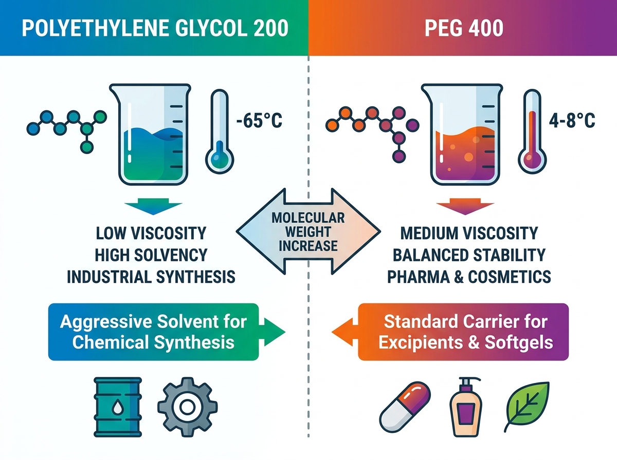 Comparison of low and high molecular weight PEG excipients in a laboratory setting